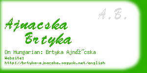 ajnacska brtyka business card